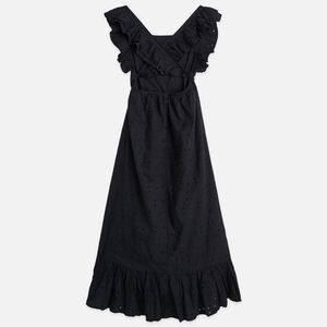 Scotch & Soda Black Broderie Anglais Cotton Lace Maxi Cut Back Dress Womans XS/S